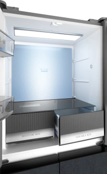 Холодильник Weissgauff WCD 450 Rock Glass NoFrost Inverter 3-хкамерн. графит темный инвертер - купить недорого с доставкой в интернет-магазине