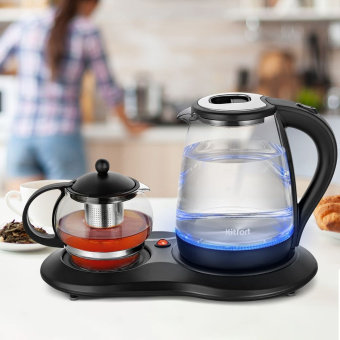 Чайный набор Kitfort КТ-6178 2л. 1500Вт черный корпус: стекло/пластик - купить недорого с доставкой в интернет-магазине