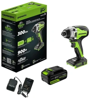 Винтоверт Greenworks GD24ID3 аккум. патрон:шестигр.1/4" (3802807CUB) - купить недорого с доставкой в интернет-магазине