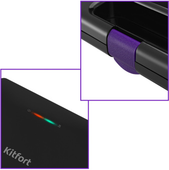 Вафельница Kitfort КТ-3611 800Вт черный/фиолетовый - купить недорого с доставкой в интернет-магазине