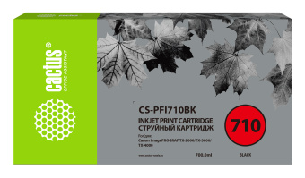 Картридж струйный Cactus CS-PFI710BK PFI-710 BK черный пигментный (700мл) для Canon imagePROGRAF TX-2000/TX-3000/TX-4000 - купить недорого с доставкой в интернет-магазине