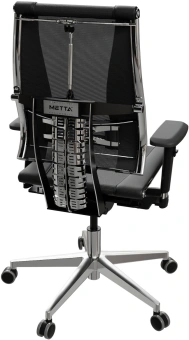 Кресло руководителя Метта Yoga 4DF B2-14D - YM93+Infinity черный сетка/ткань крестов. алюминий хром (комплект 1шт) - купить недорого с доставкой в интернет-магазине