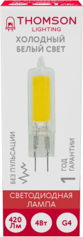 Лампа светодиодная Thomson TH-B4219 4Вт цок.:G4 капсул. 220B 6500K св.свеч.бел.хол. (упак.:1шт) - купить недорого с доставкой в интернет-магазине
