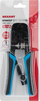 Инструмент обжимной Rexant HT-568R 12-3432-1 для RJ-45/RJ-12/RJ-11 (упак:1шт) черный/синий - купить недорого с доставкой в интернет-магазине