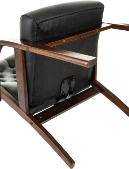 Кресло Бюрократ T-9928WALNUT-CF черный кожа на ножках дерево - купить недорого с доставкой в интернет-магазине