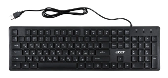 Клавиатура Acer OKW020 черный USB slim Multimedia (ZL.KBDEE.001) кабель 1.5м - купить недорого с доставкой в интернет-магазине