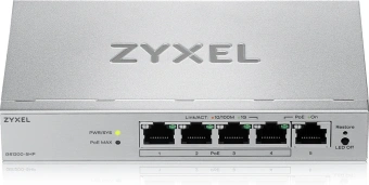 Коммутатор Zyxel GS1200-5HPV3-EU0101F (L2) 5x1Гбит/с 4PoE+ 68W управляемый - купить недорого с доставкой в интернет-магазине