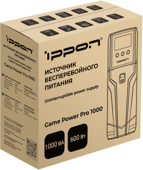 Источник бесперебойного питания Ippon Game Power Pro 1000 600Вт 1000ВА черный - купить недорого с доставкой в интернет-магазине