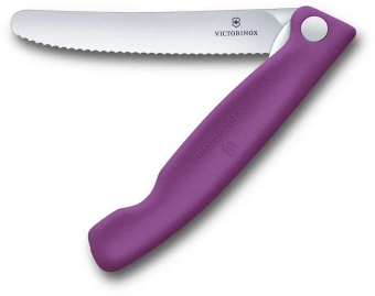 Нож кухонный Victorinox Swiss Classic 6.7835.FC1 стальной универсальный для овощей лезв.110мм серрейт. заточка пурпурный карт.коробка - купить недорого с доставкой в интернет-магазине