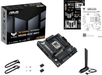 Материнская плата Asus TUF GAMING B850M-PLUS WIFI7 Socket AM5 AMD B850 4xDDR5 mATX AC`97 8ch(7.1) 2.5Gg RAID+HDMI+DP - купить недорого с доставкой в интернет-магазине