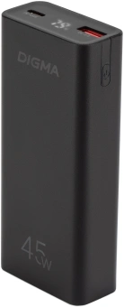 Мобильный аккумулятор Digma DGPF10E 10000mAh QC3.0/PD3.0 45W 4.5A USB-A/USB-C черный (DGPF10E45ABK) - купить недорого с доставкой в интернет-магазине