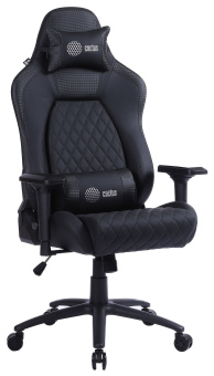 Кресло игровое Cactus CS-CHR-130 черный эко.кожа с подголов. крестов. сталь - купить недорого с доставкой в интернет-магазине