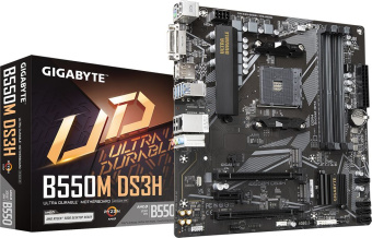 Материнская плата Gigabyte B550M DS3H AC Soc-AM4 AMD B550 4xDDR4 mATX AC`97 8ch(7.1) GbLAN RAID+DVI+HDMI - купить недорого с доставкой в интернет-магазине