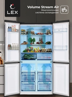 Холодильник Lex LCD505BlID 3-хкамерн. черный инвертер - купить недорого с доставкой в интернет-магазине