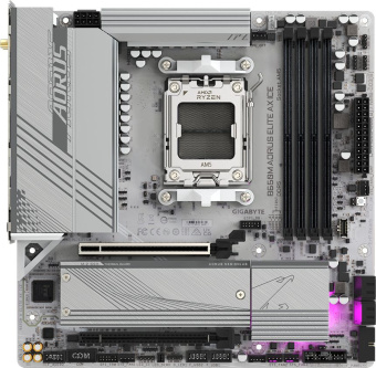 Материнская плата Gigabyte B650M AORUS ELITE AX ICE Socket AM5 AMD B650 4xDDR5 mATX AC`97 8ch(7.1) 2.5Gg RAID+HDMI+DP - купить недорого с доставкой в интернет-магазине