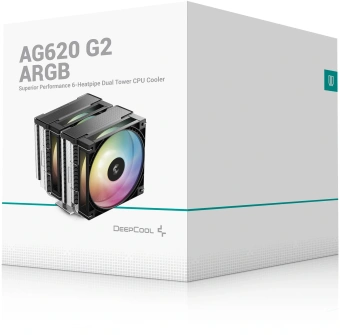Устройство охлаждения(кулер) Deepcool AG620 G2 ARGB Soc-AM5/AM4/1200/1700/1851 серебристый/черный 4-pin 30.93dB Al+Cu 270W 1046gr Ret (R-AG620-BKAMMG2-G) - купить недорого с доставкой в интернет-магазине