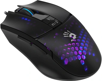 Мышь A4Tech Bloody L65 Max черный/фиолетовый оптическая 12000dpi USB 6but (L65 MAX/HONEYCOMB) - купить недорого с доставкой в интернет-магазине
