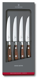 Набор ножей кухон. Victorinox Grand Maitre Steak (7.7240.4) компл.:4предм. дерево подар.коробка - купить недорого с доставкой в интернет-магазине
