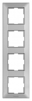 Рамка Panasonic Arkedia Slim WNTF08142SL-RU 4x вертикальный монтаж пластик серебро (упак.:1шт) - купить недорого с доставкой в интернет-магазине