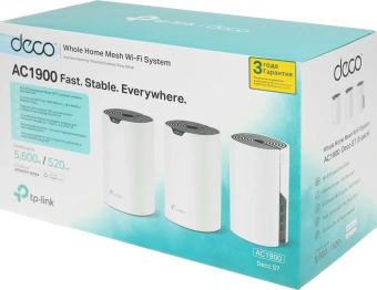 Бесшовный Mesh роутер TP-Link Deco S7(3-pack) AC1900 10/100/1000BASE-TX белый (упак.:3шт) - купить недорого с доставкой в интернет-магазине