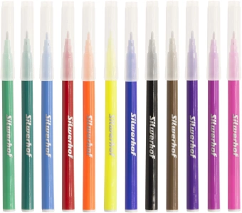 Фломастеры Silwerhof Монстрики 9мм 145мм круг. пулевидный пиш. наконечник Вентилируемый 12цв. пакет с европодвесом - купить недорого с доставкой в интернет-магазине