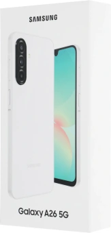 Смартфон Samsung SM-A266B Galaxy A26 5G 128Gb 6Gb белый моноблок 3G 4G 2Sim 6.7" 1080x2340 Android 15 50Mpix 802.11 a/b/g/n/ac NFC GPS GSM900/1800 GSM1900 Protect microSD max2048Gb - купить недорого с доставкой в интернет-магазине