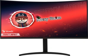 Монитор Bloody 34" MN340W черный VA LED 1ms 21:9 HDMI M/M матовая HAS Piv 300cd 178гр/178гр 3440x1440 180Hz G-Sync FreeSync DP UW USB 5.7кг - купить недорого с доставкой в интернет-магазине