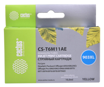 Картридж струйный Cactus CS-T6M11AE №903XL желтый (14.2мл) для HP OJP 6950/6960/6970 - купить недорого с доставкой в интернет-магазине