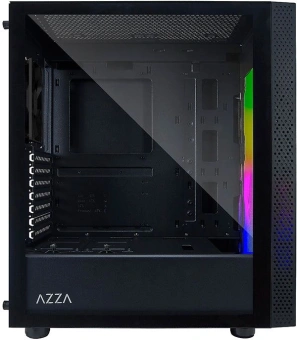 Корпус Azza Celesta F черный без БП ATX 5x120mm 5x140mm 2xUSB2.0 1xUSB3.0 audio bott PSU - купить недорого с доставкой в интернет-магазине