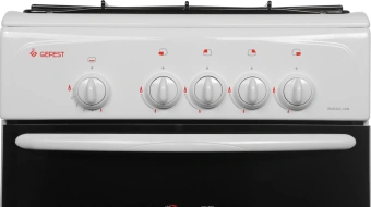 Плита Газовая Gefest ПГ 3200-08 К33 белый/черный (без крышки) реш.сталь - купить недорого с доставкой в интернет-магазине