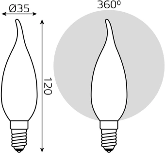 Лампа светодиодная Gauss Filament 104201209 9Вт цок.:E14 (упак.:1шт) - купить недорого с доставкой в интернет-магазине