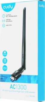 Сетевой адаптер Wi-Fi Cudy WU1400 AC1300 USB 3.0 (ант.внеш.несъем.) 1ант. - купить недорого с доставкой в интернет-магазине