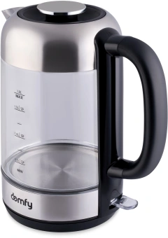 Чайник электрический Domfy DSM-EK401 1.8л. 2200Вт черный/прозрачный корпус: стекло/пластик - купить недорого с доставкой в интернет-магазине