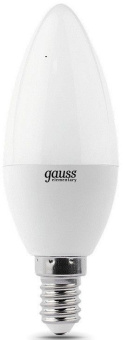 Лампа светодиодная Gauss 8Вт цок.:E14 свеча 220B 3000K св.свеч.бел.теп. C37 (упак.:1шт) (33118) - купить недорого с доставкой в интернет-магазине