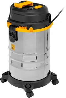 Строительный пылесос Denzel RVC30 1400Вт (уборка: сухая/сбор воды/выдув) серебристый - купить недорого с доставкой в интернет-магазине