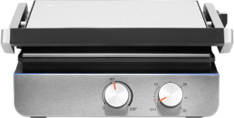 Электрогриль Hyundai HYG-4046 2200Вт черный/серебристый - купить недорого с доставкой в интернет-магазине