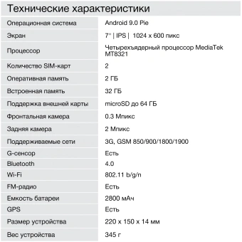 Планшет Digma CITI Kids MT8321 (1.3) 4C RAM2Gb ROM32Gb 7" IPS 1024x600 3G Android 9.0 розовый 2Mpix 0.3Mpix BT WiFi microSDHC 64Gb 2800mAh - купить недорого с доставкой в интернет-магазине