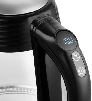 Чайник электрический Kitfort КТ-6126 1.7л. 2200Вт черный/нержавеющая сталь корпус: стекло/пластик - купить недорого с доставкой в интернет-магазине