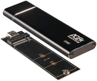 Внешний корпус SSD AgeStar 31UBNV5C NVMe USB3.2 алюминий черный M2 2280 M-key - купить недорого с доставкой в интернет-магазине