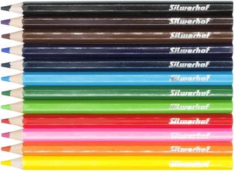 Карандаши цв. Silwerhof Create Jumbo 6мм шестигран. дерево ассорти 12цв. коробка/европод. - купить недорого с доставкой в интернет-магазине