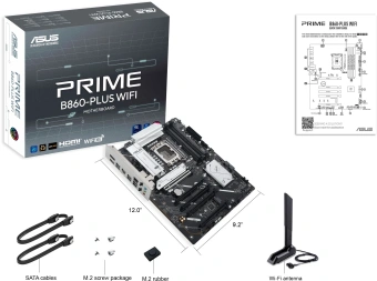 Материнская плата Asus PRIME B860-PLUS WIFI Soc-1851 Intel B860 4xDDR5 ATX AC`97 8ch(7.1) 2.5Gg RAID+HDMI+DP - купить недорого с доставкой в интернет-магазине