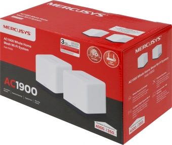 Бесшовный Mesh роутер Mercusys Halo H50G (HALO H50G(2-PACK)) AC1900 10/100/1000BASE-TX белый (упак.:2шт) - купить недорого с доставкой в интернет-магазине