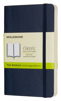 Блокнот Moleskine CLASSIC SOFT QP613B20 Pocket 90x140мм 192стр. нелинованный мягкая обложка синий сапфир - купить недорого с доставкой в интернет-магазине