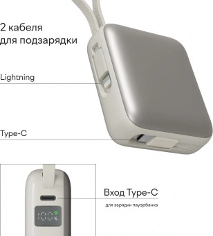 Мобильный аккумулятор Magssory PBN005 10000mAh 22.5W 3A USB-C титановый - купить недорого с доставкой в интернет-магазине