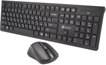 Клавиатура + мышь Оклик 250M клав:черный мышь:черный USB беспроводная slim (997834) - купить недорого с доставкой в интернет-магазине