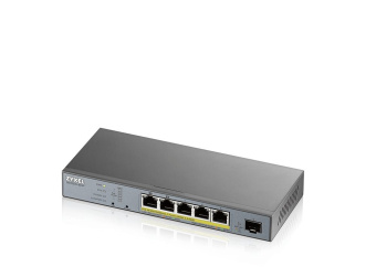 Коммутатор Zyxel GS1350-6HP-EU0101F (L2) 5x1Гбит/с 1SFP 4PoE+ 1PoE++ 60W управляемый - купить недорого с доставкой в интернет-магазине