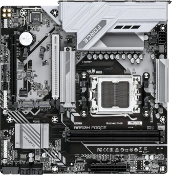Материнская плата Gigabyte B850M FORCE SocketAM5 AMD B850 2xDDR5 mATX AC`97 8ch(7.1) 2.5Gg RAID+HDMI+DP - купить недорого с доставкой в интернет-магазине