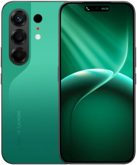 Смартфон Tecno Camon 50 256Gb 12Gb малахитовый зеленый моноблок 3G 4G 2Sim 6.78" 1208x2644 Android 16 50Mpix 802.11 a/b/g/n/ac NFC GPS GSM900/1800 GSM1900 Protect FM - купить недорого с доставкой в интернет-магазине