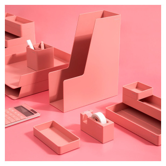 Лоток вертикальный Deli ENS022PINK Nusign для бумаг A4 розовый пластик - купить недорого с доставкой в интернет-магазине