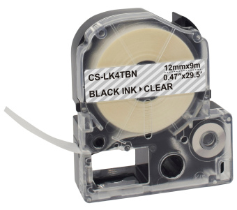 Картридж ленточный Cactus CS-LK4TBN LK-4TBN черный на прозрачном 12x9 для Epson LW300/LW400/LW700/LW600P/LW1000P/K400/Z700/Z900 - купить недорого с доставкой в интернет-магазине